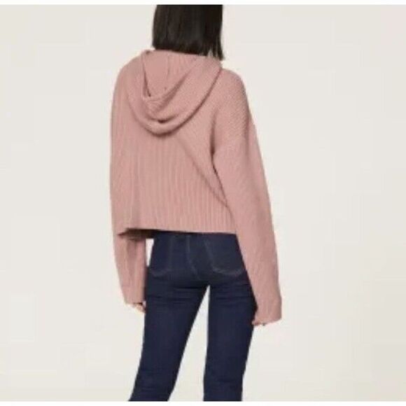 MARISSA WEBB Sweater Womens XS Pink Ribbed Hooded Aria Pullover Wool Blend - Picture 3 of 11